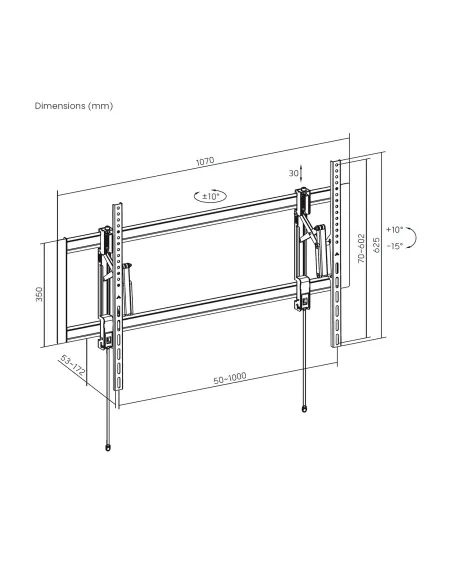 AISENS Soporte Pro antirrobo, giratorio e inclinable para monitor TV 80kg de 55"-105", negro