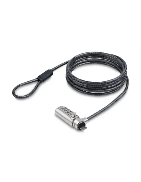 StarTech.com Cable de Seguridad de 1,5m con Candado Delgado Compatible con Nano de Combinación para Portátil - Cable Antirrobo