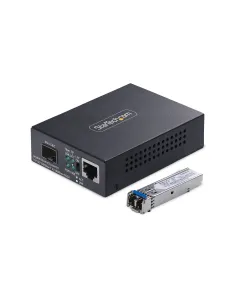 StarTech.com Conversor de Medios de Fibra LC Monomodo Para Redes 10 100 1000Mbps - Gigabit Ethernet a Fibra - 40km - TAA