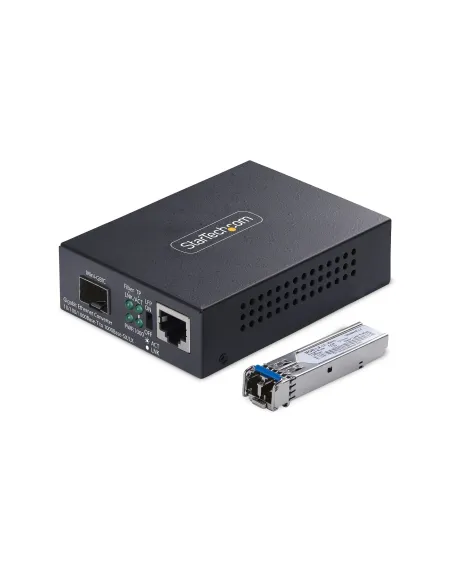 StarTech.com Conversor de Medios de Fibra LC Monomodo Para Redes 10 100 1000Mbps - Gigabit Ethernet a Fibra - 40km - TAA