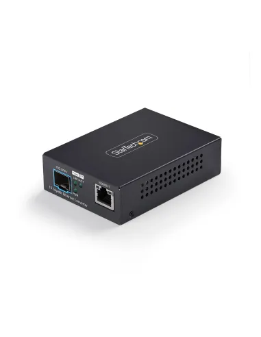 StarTech.com Conversor de Medios de Fibra 10GbE con Ranura SFP+ Abierta - RJ-45 a 10GBASE-X SFP+ - Monomodo Multimodo - Tramas