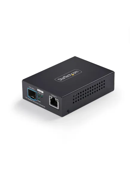StarTech.com Conversor de Medios de Fibra 10GbE con Ranura SFP+ Abierta - RJ-45 a 10GBASE-X SFP+ - Monomodo Multimodo - Tramas