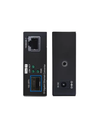 StarTech.com Conversor de Medios de Fibra 10GbE con Ranura SFP+ Abierta - RJ-45 a 10GBASE-X SFP+ - Monomodo Multimodo - Tramas