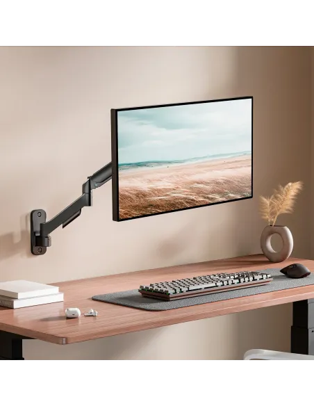 AISENS Soporte de pared Pro contrapeso giratorio e inclinable para monitor TV 9kg (3 pivotes, 1 brazo) de 17"-32", negro
