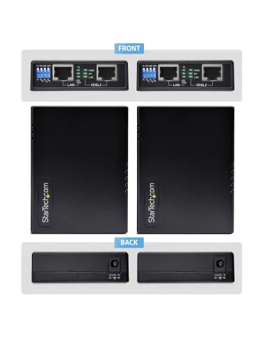StarTech.com Juego Extensor de Ethernet VDSL2 por Cable de Par Sencillo - Hasta 1km - Alargador de Red Ethernet LAN por Cable
