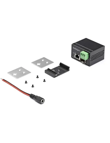 StarTech.com Conversor de Medios Ethernet Industrial PoE+ de Fibra a Ethernet de 30W - Convertidor SFP a RJ45 de Fibra IP30