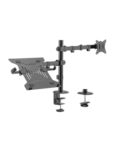 AISENS Soporte de Mesa Giratorio e Inclinable para Portatil y Monitor/TV 9Kg de 17-32, Negro