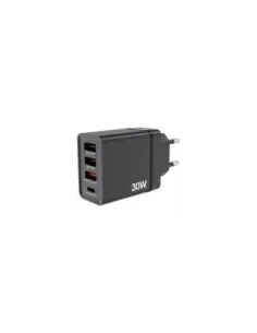 Cargador de Pared GaN Verbatim CHR-30EU/ 1xUSB Tipo-C/ 3xUSB/ 30W