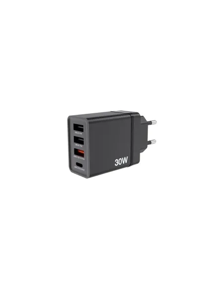 Cargador de Pared GaN Verbatim CHR-30EU/ 1xUSB Tipo-C/ 3xUSB/ 30W