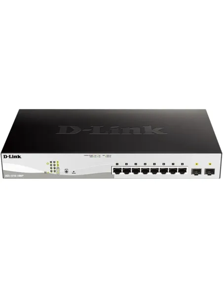 Switch d - link 10 puertos gestionable 8 gigabit ethernet 10 - 100 - 100 poe 2 sfp