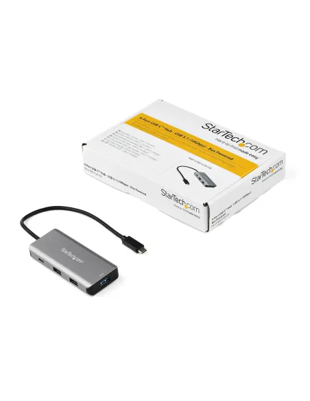 StarTech.com Hub Ladrón USB C con 3 Puertos USB A y 1 Puerto USB C - Concentrador USB Tipo C 3.2 Gen 2 - Alimentado por el Bus