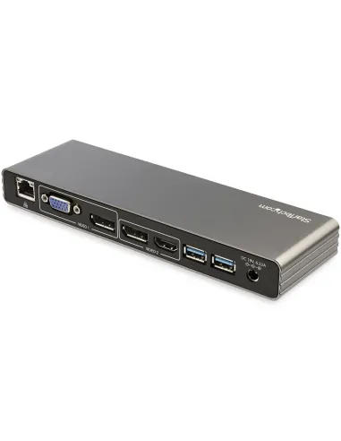StarTech.com Dock Thunderbolt 3 - Docking Station Thunderbolt 3 de Dos Monitores DisplayPort HDMI y VGA 1080p para Portátil -