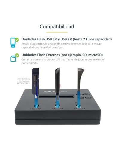 StarTech.com Clonador Autónomo 1 2 para Memorias USB - Copiador de Unidades de Memoria USB - Copia Sector por Sector de Sistema