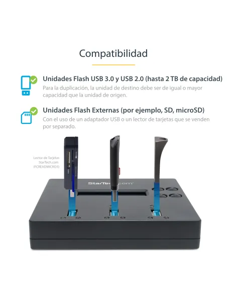 StarTech.com Clonador Autónomo 1 2 para Memorias USB - Copiador de Unidades de Memoria USB - Copia Sector por Sector de Sistema