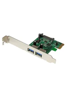 StarTech.com Tarjeta PCI Express de 2 Puertos USB 3.0 (5Gbps) SuperSpeed con UASP y Alimentación SATA - Adaptador Interno