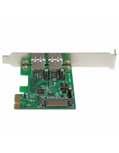 StarTech.com Tarjeta PCI Express de 2 Puertos USB 3.0 (5Gbps) SuperSpeed con UASP y Alimentación SATA - Adaptador Interno