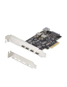 StarTech.com Tarjeta PCIe de 5 Puertos USB de 10Gbps 4x USB-C   1x USB-A - Hub Concentrador Interno USB 3.2 de 10Gbps - Tarjeta