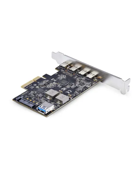 StarTech.com Tarjeta PCIe de 5 Puertos USB de 10Gbps 4x USB-C   1x USB-A - Hub Concentrador Interno USB 3.2 de 10Gbps - Tarjeta