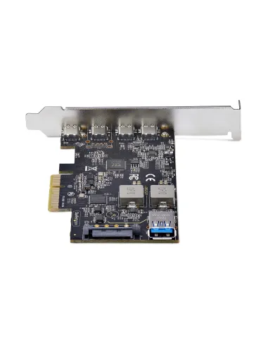 StarTech.com Tarjeta PCIe de 5 Puertos USB de 10Gbps 4x USB-C   1x USB-A - Hub Concentrador Interno USB 3.2 de 10Gbps - Tarjeta