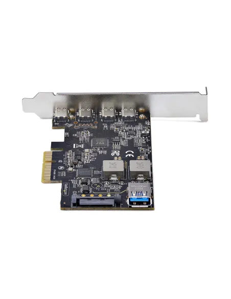StarTech.com Tarjeta PCIe de 5 Puertos USB de 10Gbps 4x USB-C   1x USB-A - Hub Concentrador Interno USB 3.2 de 10Gbps - Tarjeta