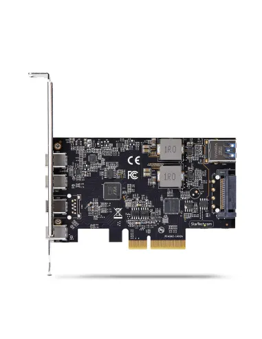 StarTech.com Tarjeta PCIe de 5 Puertos USB de 10Gbps 4x USB-C   1x USB-A - Hub Concentrador Interno USB 3.2 de 10Gbps - Tarjeta