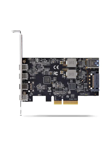 StarTech.com Tarjeta PCIe de 5 Puertos USB de 10Gbps 4x USB-C   1x USB-A - Hub Concentrador Interno USB 3.2 de 10Gbps - Tarjeta