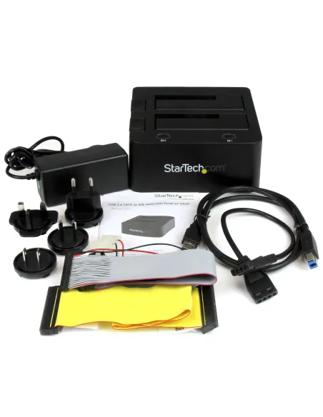 StarTech.com Docking Station USB 3.0 de 2 Bahías IDE y SATA, Base de Acoplamiento USB de Disco Duro Externo IDE SATA III de