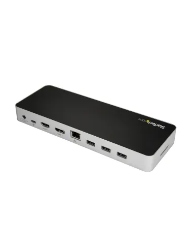 StarTech.com Dock USB C para 2 Monitores 4K 30Hz con HDMI y DisplayPort - Entrega de Potencia 60W - SD - Hub 4x Puertos USB-A
