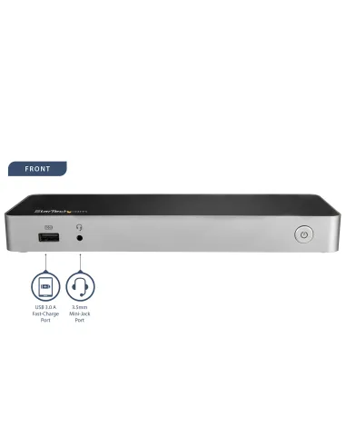StarTech.com Dock USB C para 2 Monitores 4K 30Hz con HDMI y DisplayPort - Entrega de Potencia 60W - SD - Hub 4x Puertos USB-A