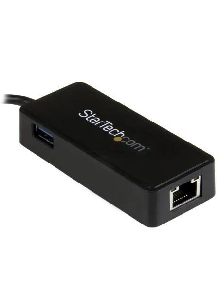 StarTech.com Adaptador de Red Gigabit USB-C con Puerto USB Extra - Negro