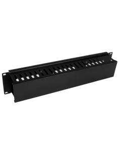 StarTech.com Conducto Horizontal 2U con Tapa para la Gestión de Cables en Rack de Servidores - Panel de Conductos para Cables
