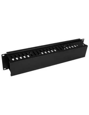 StarTech.com Conducto Horizontal 2U con Tapa para la Gestión de Cables en Rack de Servidores - Panel de Conductos para Cables