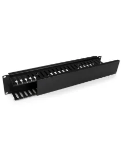 StarTech.com Conducto Horizontal 2U con Tapa para la Gestión de Cables en Rack de Servidores - Panel de Conductos para Cables 2