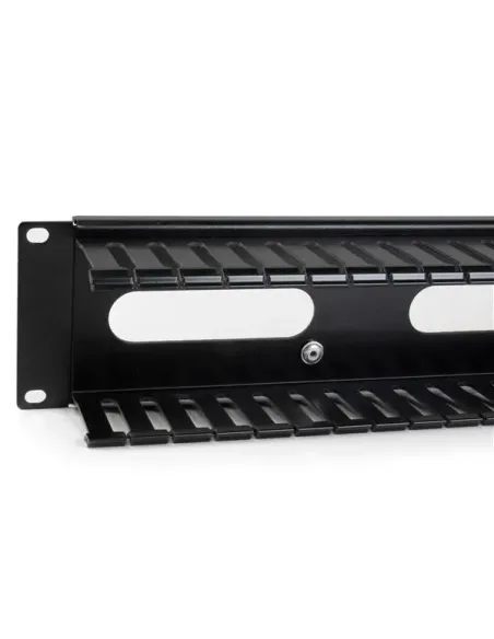 StarTech.com Conducto Horizontal 2U con Tapa para la Gestión de Cables en Rack de Servidores - Panel de Conductos para Cables