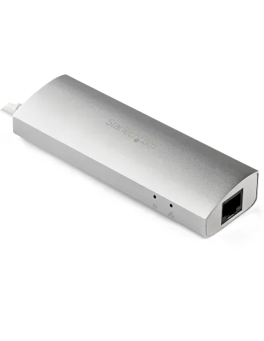 StarTech.com Hub Ladrón USB 3.0 de 3 Puertos con Adaptador de Red Ethernet Gigabit - Hub Concentrador USB-A - Alimentado por el