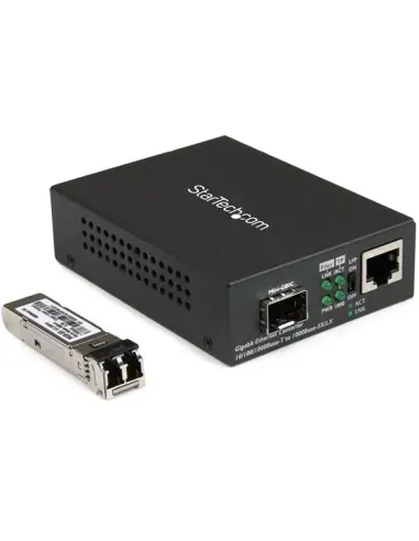 StarTech.com Conversor de Medios de Fibra LC Multimodo Para Redes 10 100 1000Mbps - Gigabit Ethernet a Fibra LC - Transceptor
