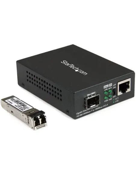 StarTech.com Conversor de Medios de Fibra LC Multimodo Para Redes 10 100 1000Mbps - Gigabit Ethernet a Fibra LC - Transceptor