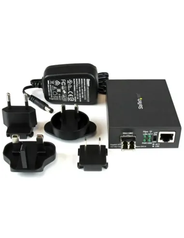 StarTech.com Conversor de Medios de Fibra LC Multimodo Para Redes 10 100 1000Mbps - Gigabit Ethernet a Fibra LC - Transceptor