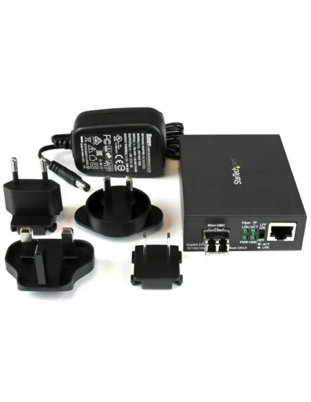 StarTech.com Conversor de Medios de Fibra LC Multimodo Para Redes 10 100 1000Mbps - Gigabit Ethernet a Fibra LC - Transceptor
