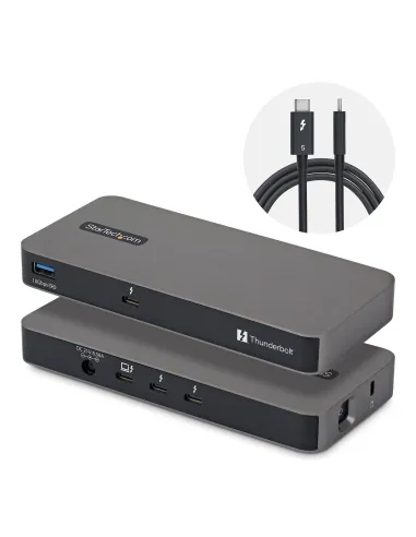 StarTech.com Hub Thunderbolt 5 de 4 Puertos con KVM Thunderbolt Share - 80 120Gbps - 8K 60Hz o 4K 144Hz - PD 140W - USB-A