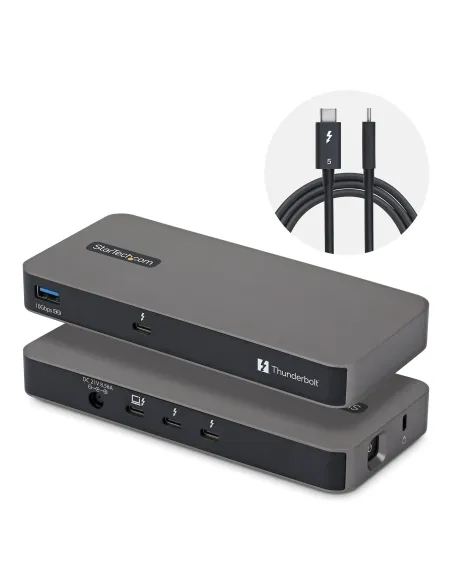 StarTech.com Hub Thunderbolt 5 de 4 Puertos con KVM Thunderbolt Share - 80 120Gbps - 8K 60Hz o 4K 144Hz - PD 140W - USB-A