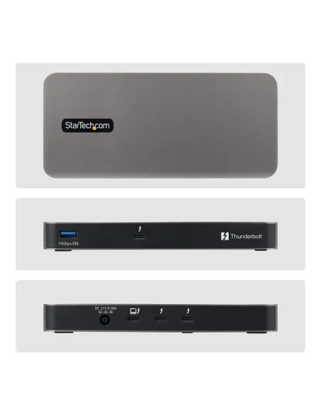 StarTech.com Hub Thunderbolt 5 de 4 Puertos con KVM Thunderbolt Share - 80 120Gbps - 8K 60Hz o 4K 144Hz - PD 140W - USB-A