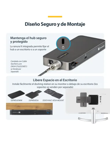 StarTech.com Hub Thunderbolt 5 de 4 Puertos con KVM Thunderbolt Share - 80 120Gbps - 8K 60Hz o 4K 144Hz - PD 140W - USB-A