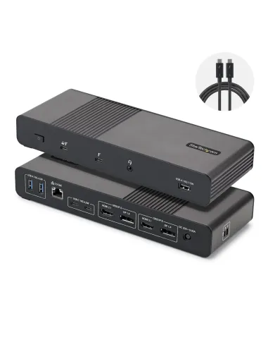 StarTech.com 206UE-TB5USB4DOCK base para portátil y replicador de puertos Alámbrico Thunderbolt 5 Negro, Gris