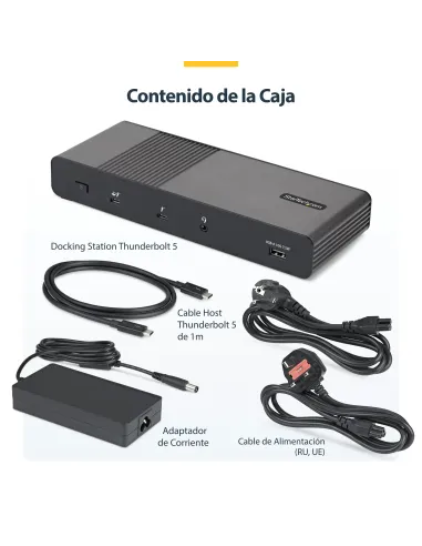 StarTech.com 206UE-TB5USB4DOCK base para portátil y replicador de puertos Alámbrico Thunderbolt 5 Negro, Gris