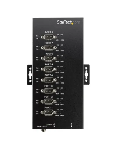 StarTech.com Adaptador Hub Serie de 8 Puertos USB a RS232 RS485 RS422 - Ladrón Industrial Convertidor USB 2.0 a DB9 Serial -