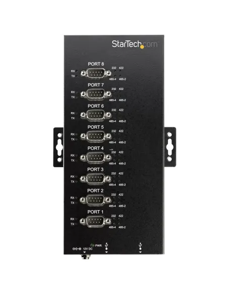 StarTech.com Adaptador Hub Serie de 8 Puertos USB a RS232 RS485 RS422 - Ladrón Industrial Convertidor USB 2.0 a DB9 Serial -