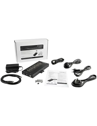 StarTech.com Adaptador Hub Serie de 8 Puertos USB a RS232 RS485 RS422 - Ladrón Industrial Convertidor USB 2.0 a DB9 Serial -