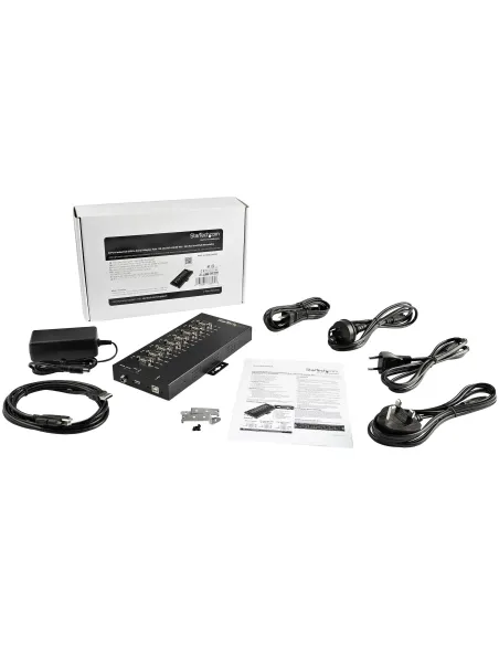 StarTech.com Adaptador Hub Serie de 8 Puertos USB a RS232 RS485 RS422 - Ladrón Industrial Convertidor USB 2.0 a DB9 Serial -