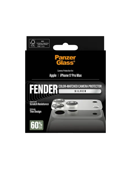 PanzerGlass ® Fender Camera Protector Silver iPhone 17 Pro Max Protector de pantalla Apple 1 pieza(s)